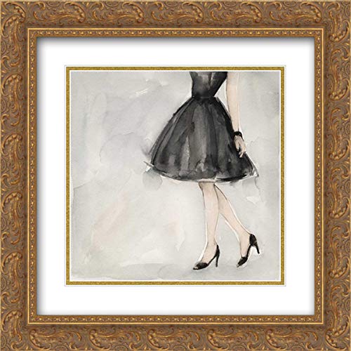 15x15 Gold Ornate Framed Double Matted Museum Art Print - Little Black Dress II Wall Decor for Living Room, Bedroom & Office