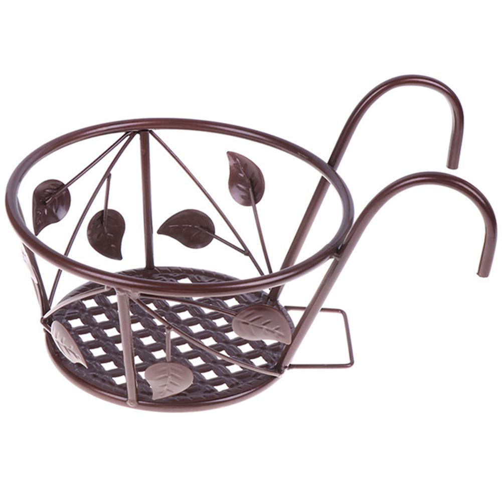 NUZYZ Iron Wall Hanging Flower Pot - Decorative Plant Basket for Indoor Outdoor Garden, Balcony, Cafe & Home Decor - Perfect for Succulents, Herbs and Small Plants