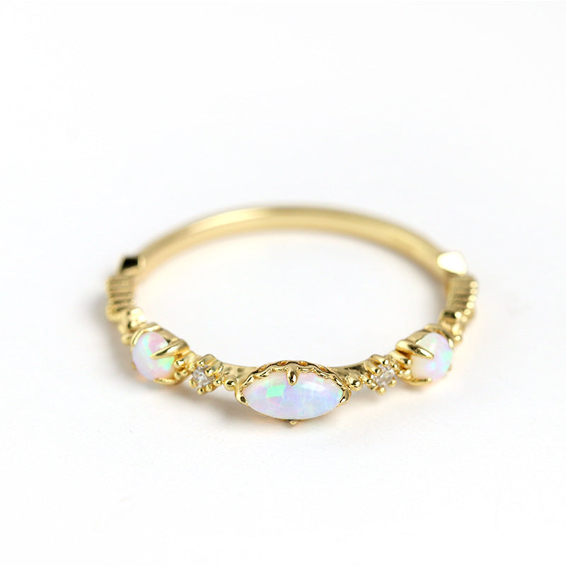 14K Gold Opal Lace Ring - Elegant Libra Birthstone Jewelry for Women | Perfect Gift for Birthday, Anniversary & Special Occasions
