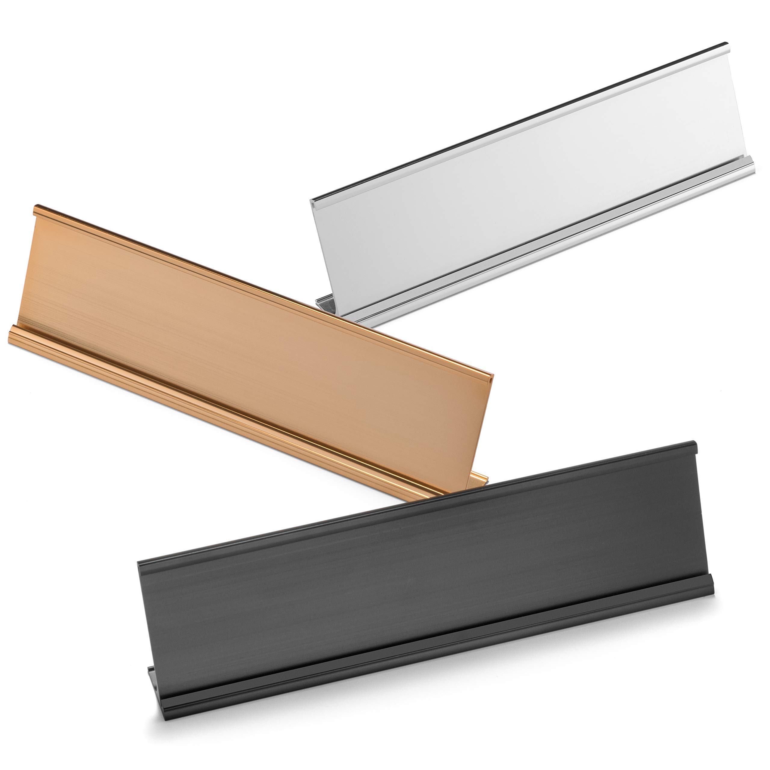 Personalized Desk Name Plates - Custom Engraved Office Name Plates with Aluminum Holder, 2