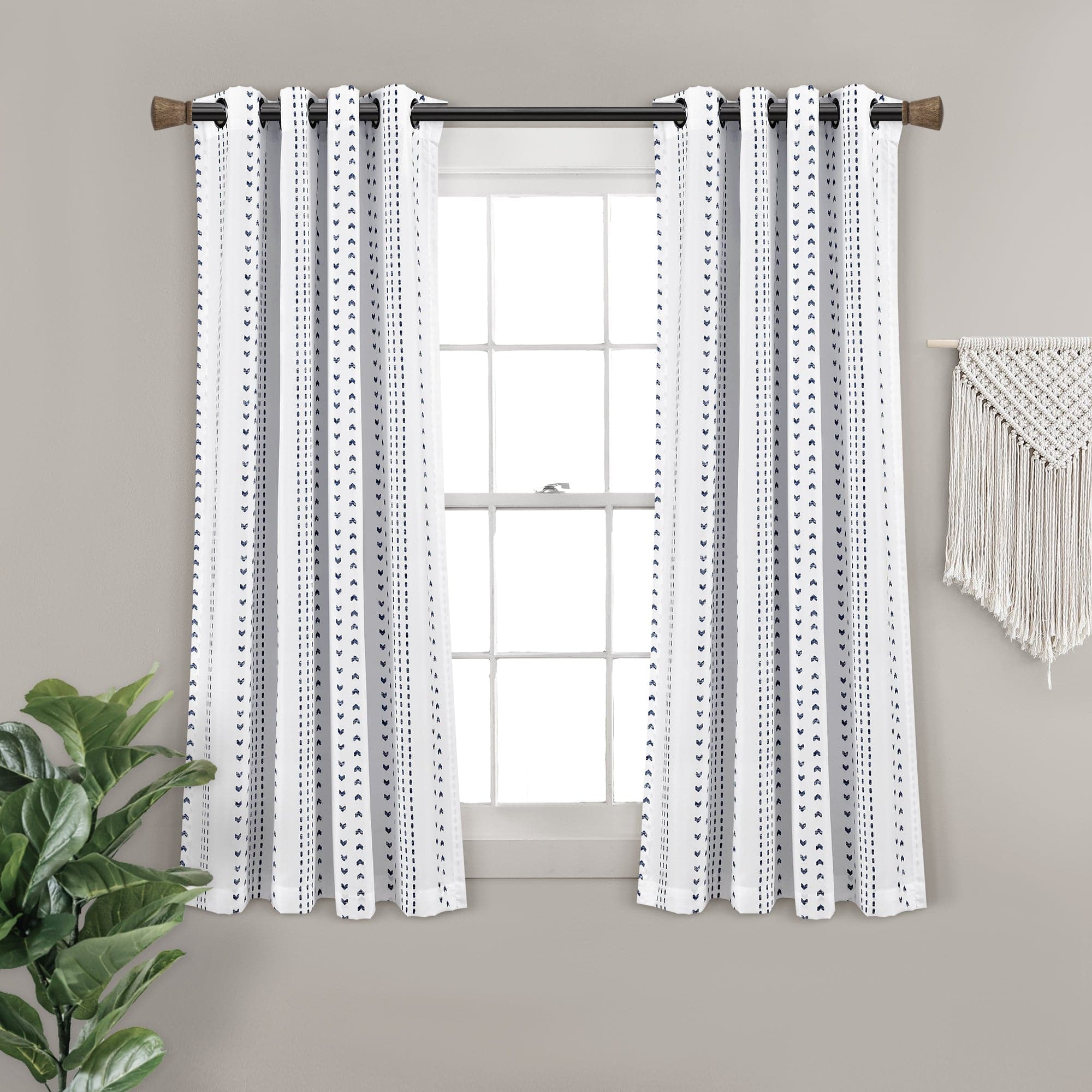 Stylish Hygge Stripe Window Curtain Panel Set - Blackout Thermal Insulated Drapes for Living Room & Bedroom - Perfect for Cozy Home Decor & Light Control