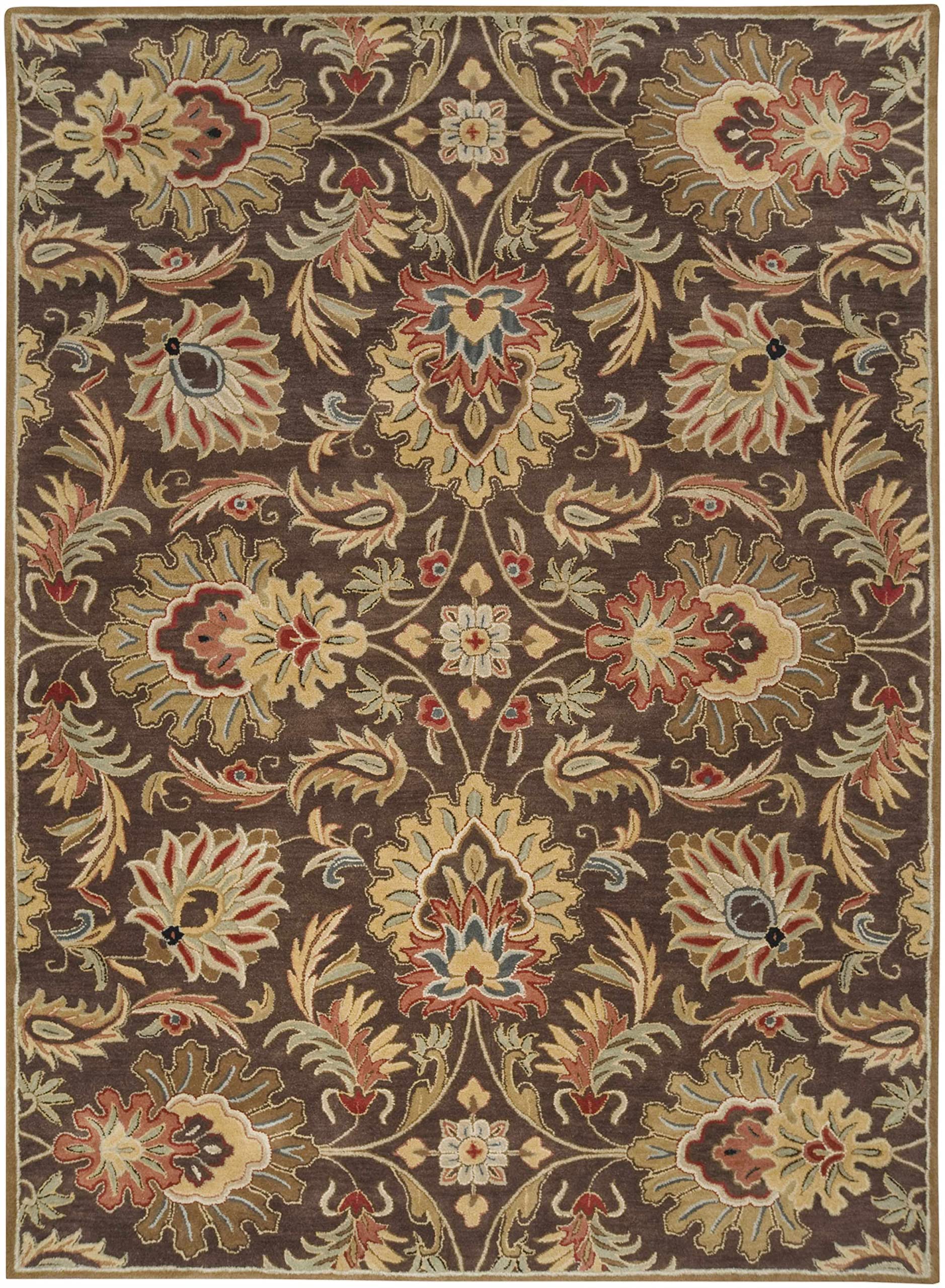 Hauteloom Wrens Wool Area Rug 2' x 3' - Traditional Handmade Living Room & Bedroom Rug in Black, Brown, Red - Soft & Durable for Home Decor, Office, Nursery - Perfect for Cozy Spaces & High Traffic Areas