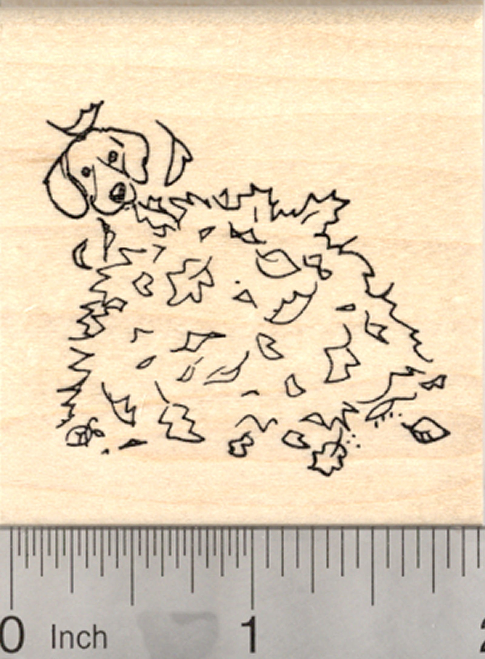 Beagle Dog Rubber Stamp - Autumn Leaf Pile Design for Scrapbooking, Card Making & DIY Crafts | Perfect for Pet Lovers & Stationery Enthusiasts
