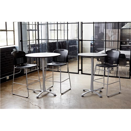 Safco Vy Plastic Bistro Height Sled Base Chair 4295 - Lightweight Stackable Bar Stool for Kitchen, Cafe & Restaurant Dining - Perfect for Home, Office & Commercial Use