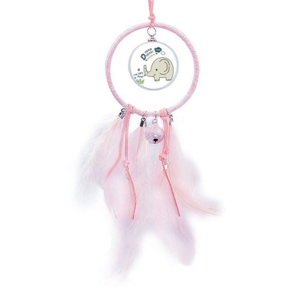 YAOX Dream Cloud Elephant Grey Animal Dream Catcher with Small Bell - Boho Bedroom Decor for Wall Hanging, Nursery Room, Dormitory & Meditation Space
