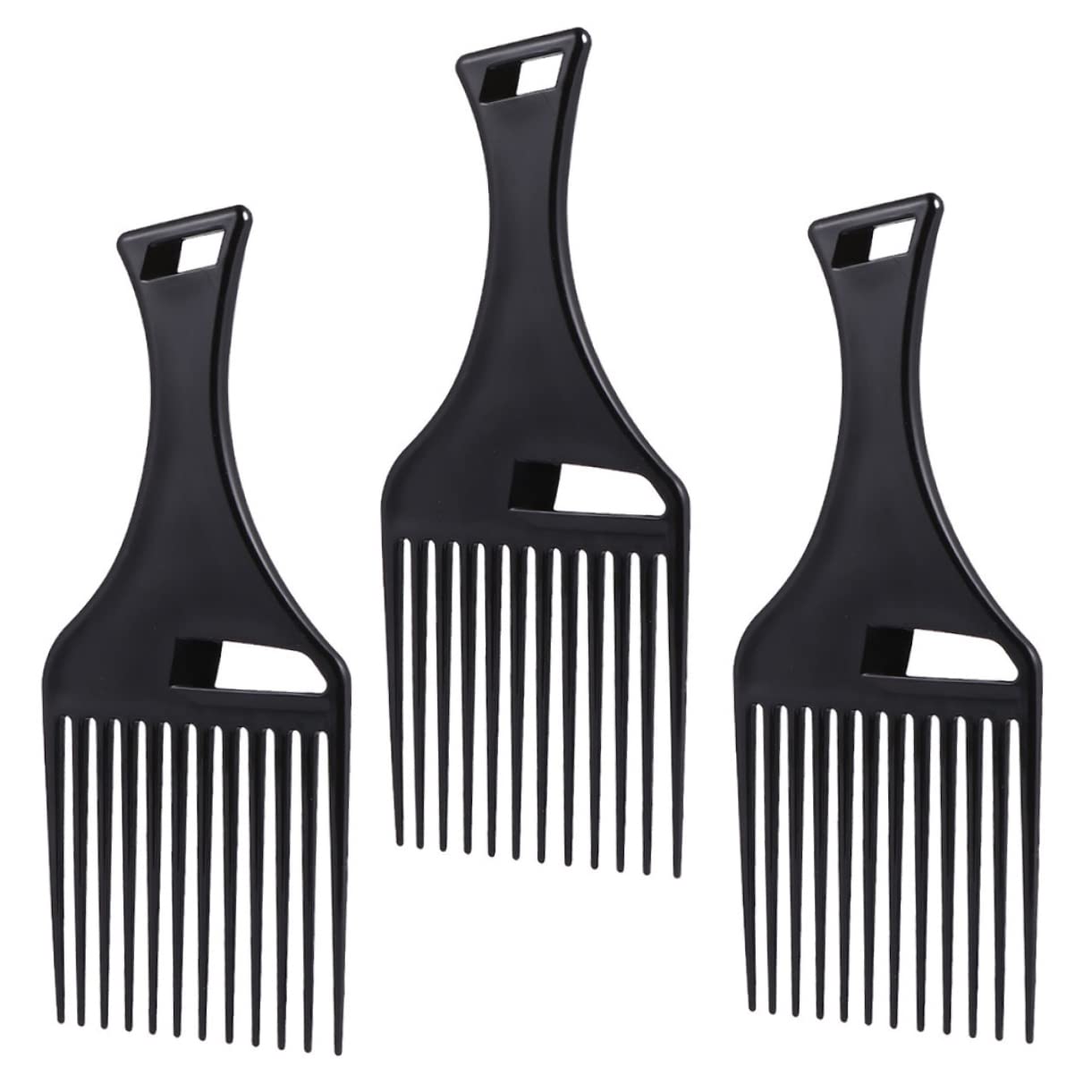 Beavorty 3-Piece Hollow Fork Comb Set - Hair Teasing Comb, Styling Pick & Detangling Comb for Men with Curly Hair - Perfect for Parting, Wig Care & Braid Styling - Salon & Home Use Accessories