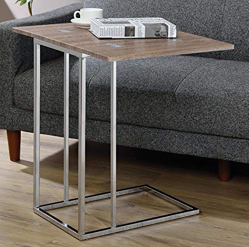 Knocbel Modern C-Shaped End Table - Adjustable Folding Top, Sturdy Metal Base - 12-24