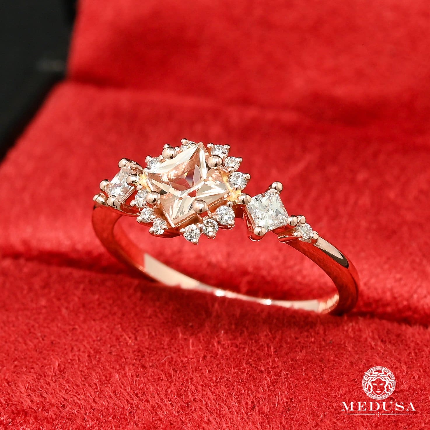 Morganite D7 Diamond Ring - Elegant Pink Morganite & Diamond Jewelry for Women | Perfect for Engagement, Wedding, Anniversary & Special Occasions