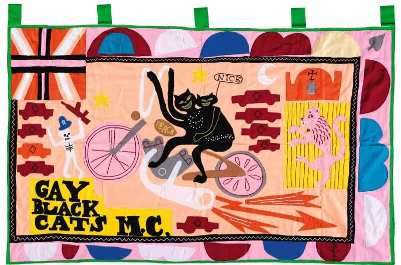 Grayson Perry Gay Black Cats MC - Unique Art Print for Home Decor, Office & Gift Giving - Perfect for Art Lovers & Cat Enthusiasts