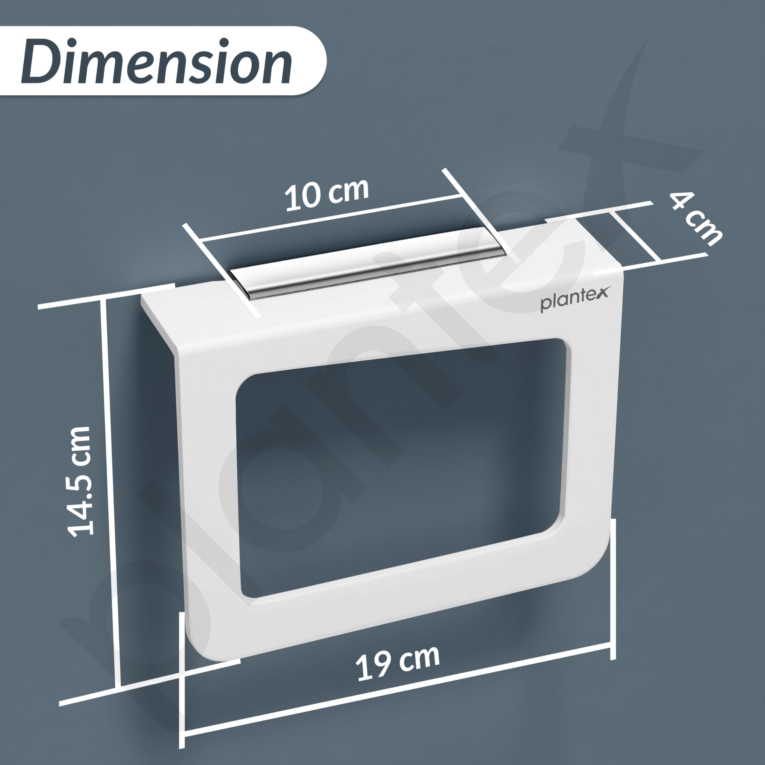 Plantex Acrylic Towel Holder - Modern Square White Bathroom & Kitchen Accessory for Hand Towels, Napkins & Wash Basins | Perfect for Bathroom Organization & Kitchen Decor