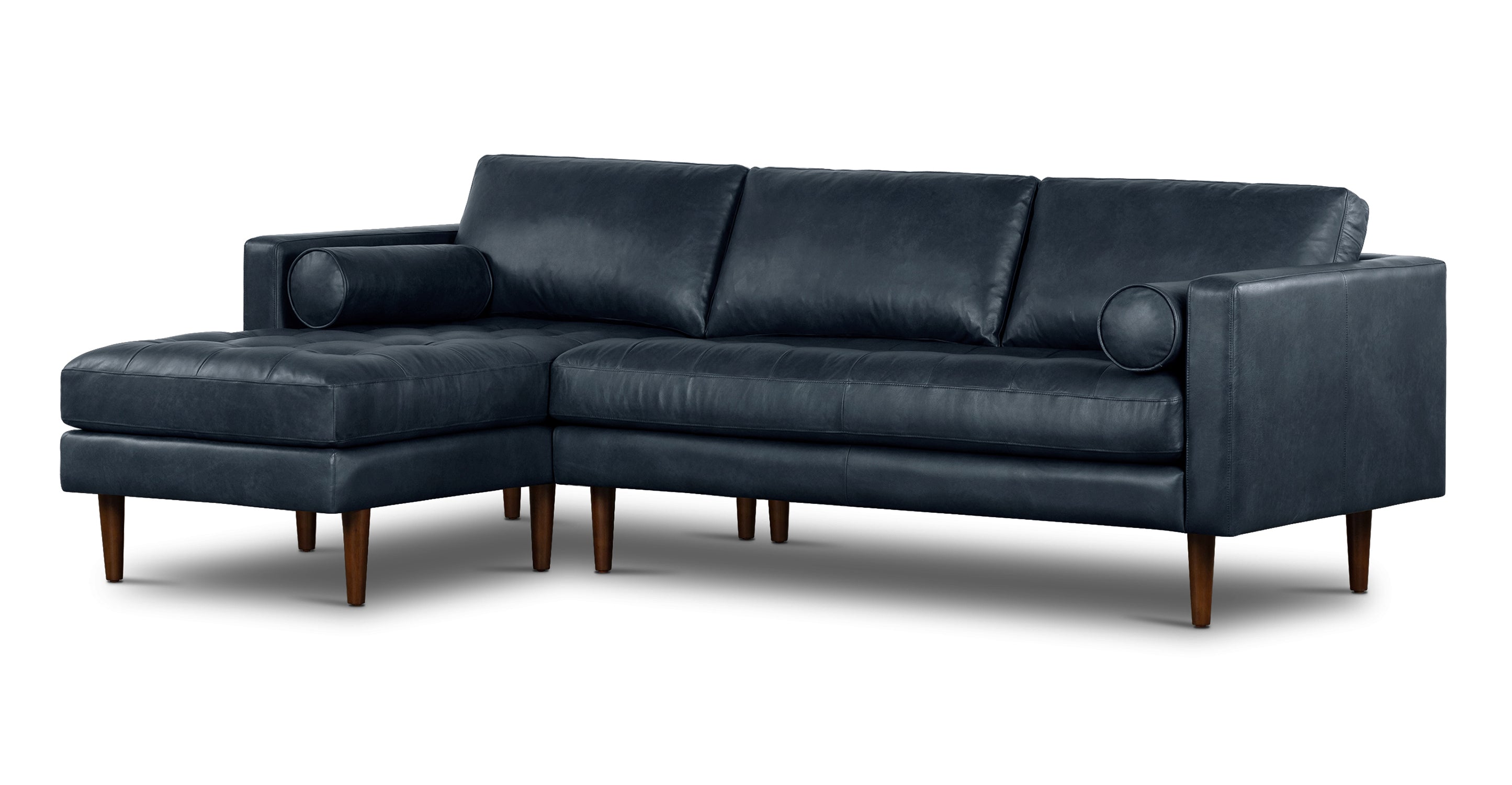 Napa Left Facing Sectional Sofa - Modern L-Shaped Couch with Reversible Chaise, Soft Fabric Upholstery for Living Room, Family Room & Home Theater Comfort