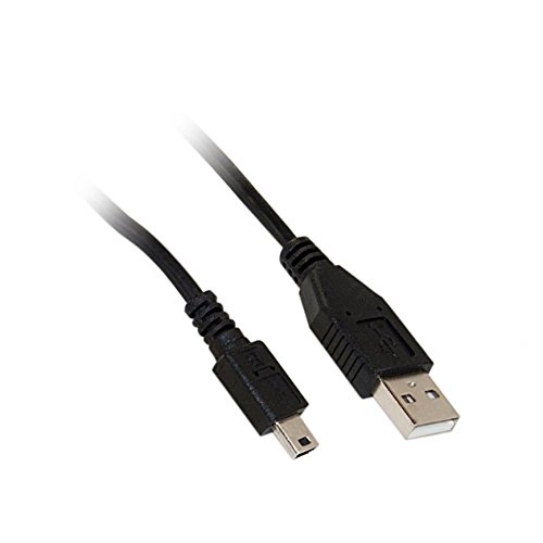USB 2.0 A Male to Mini-B Male Cable 1.5ft Black High-Speed Data Sync Charger Cord for Cameras, Printers & External Hard Drives | CNE465444 | Perfect for Home Office & Tech Accessories Organization