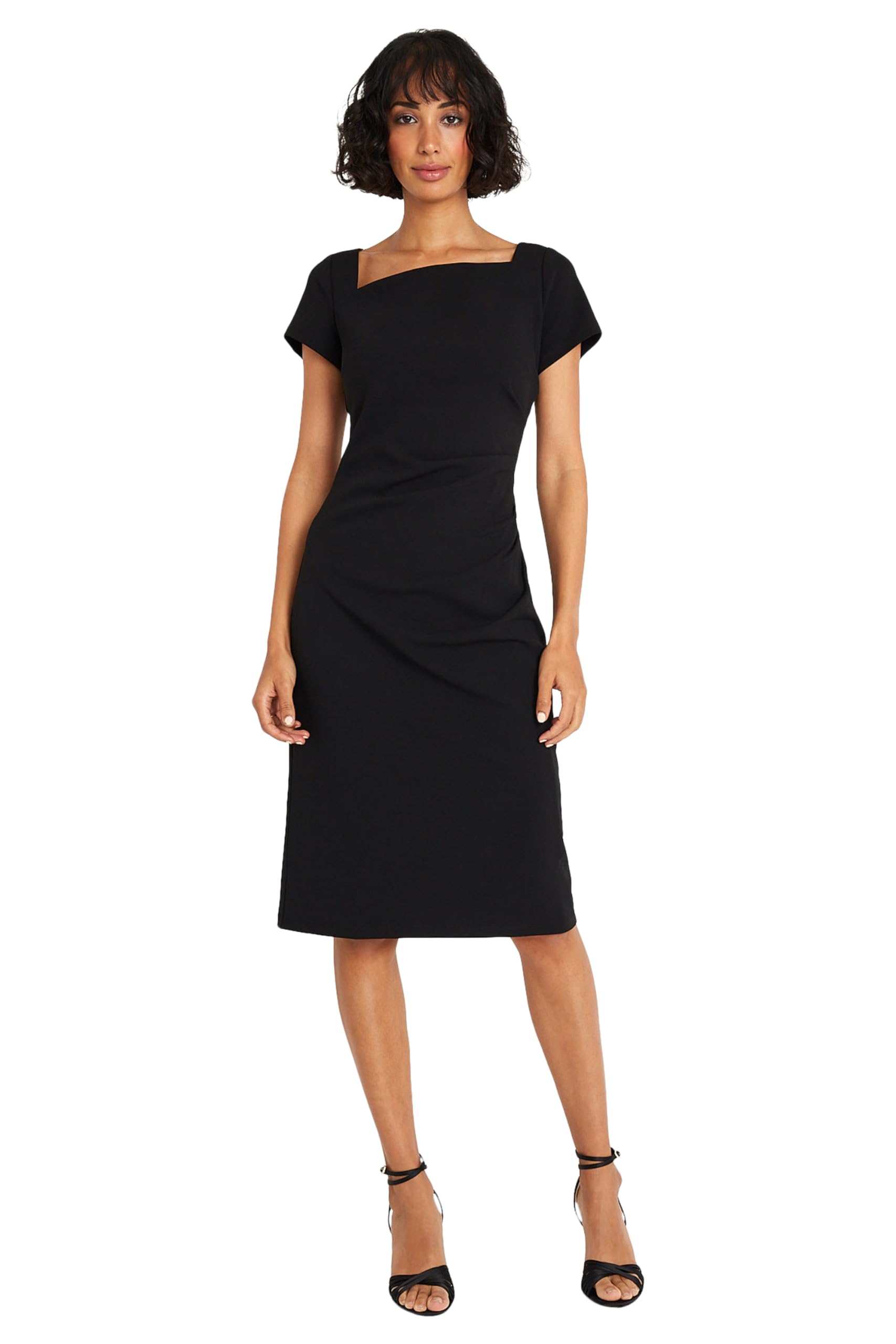 Maggy London Women's Asymmetric Neck Crepe Sheath Dress for Work, Office, Career, Cocktail Party & Special Occasions - Elegant Formal Wear from Desk to Dinner Events