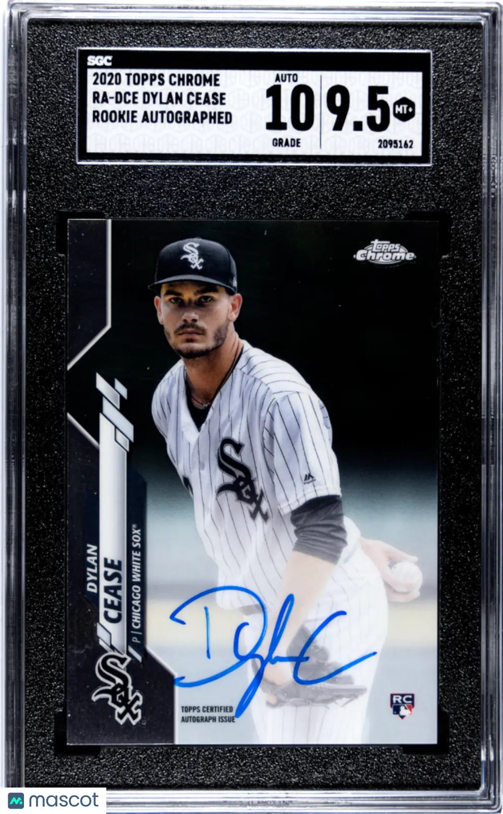 2020 Topps Chrome Baseball Dylan Cease RC Rookie Auto Autograph SGC 9.5 Gem Mint - Perfect for Collectors & Sports Memorabilia Display