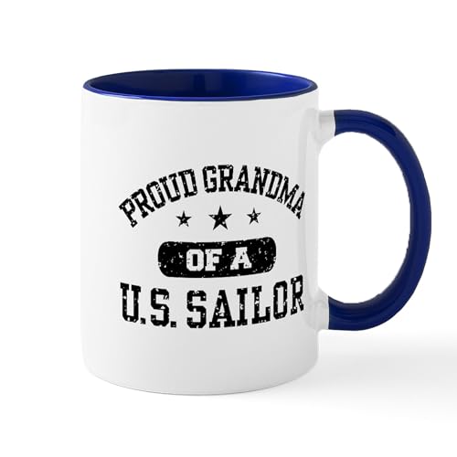White/Navy Inside - Proud Grandma Of A US Sailor Mug