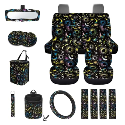 Sun Moon Star Print Colorful