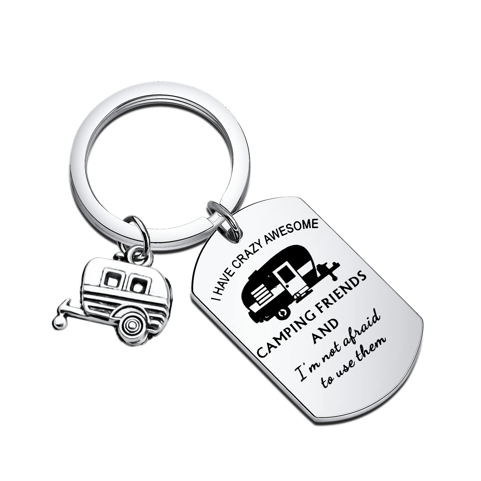 Camp Friend Gifts - Personalized Camper Keychain for Best Friends | Unique Camping Gifts for Outdoor Enthusiasts | Perfect for RV Trips, Hiking Adventures & Cabin Getaways