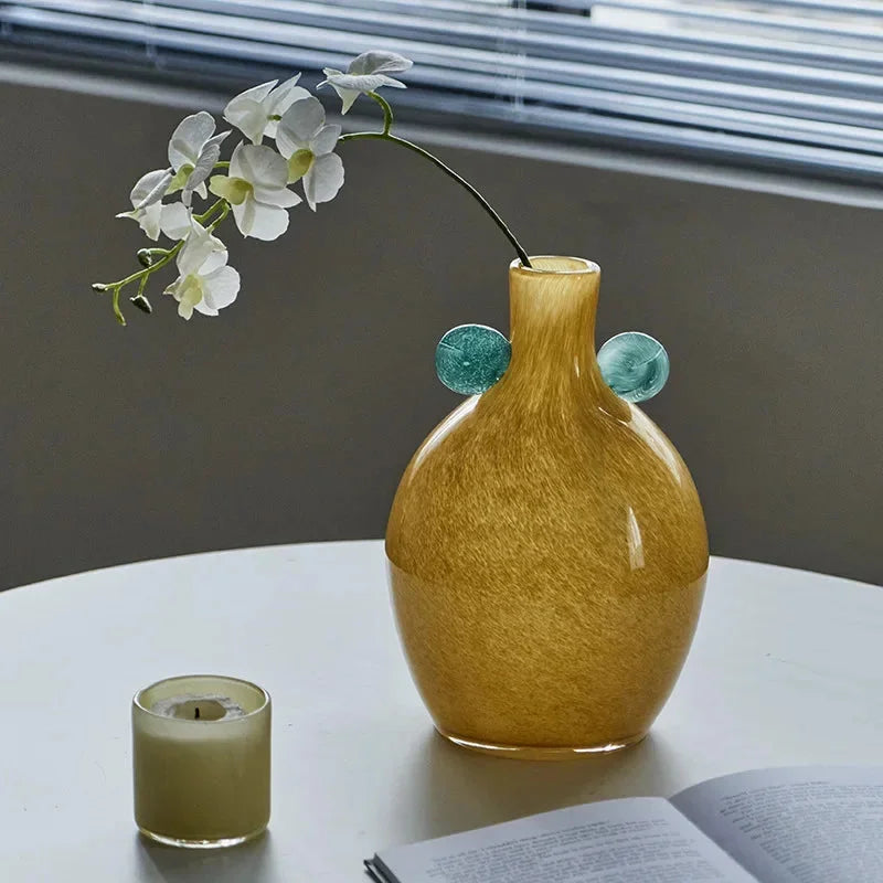 Elegant Carousel Pop Glass Vase - Modern Home Decor for Flowers, Centerpiece, Wedding & Party Decorations - Perfect for Living Room, Dining Table, and Special Events