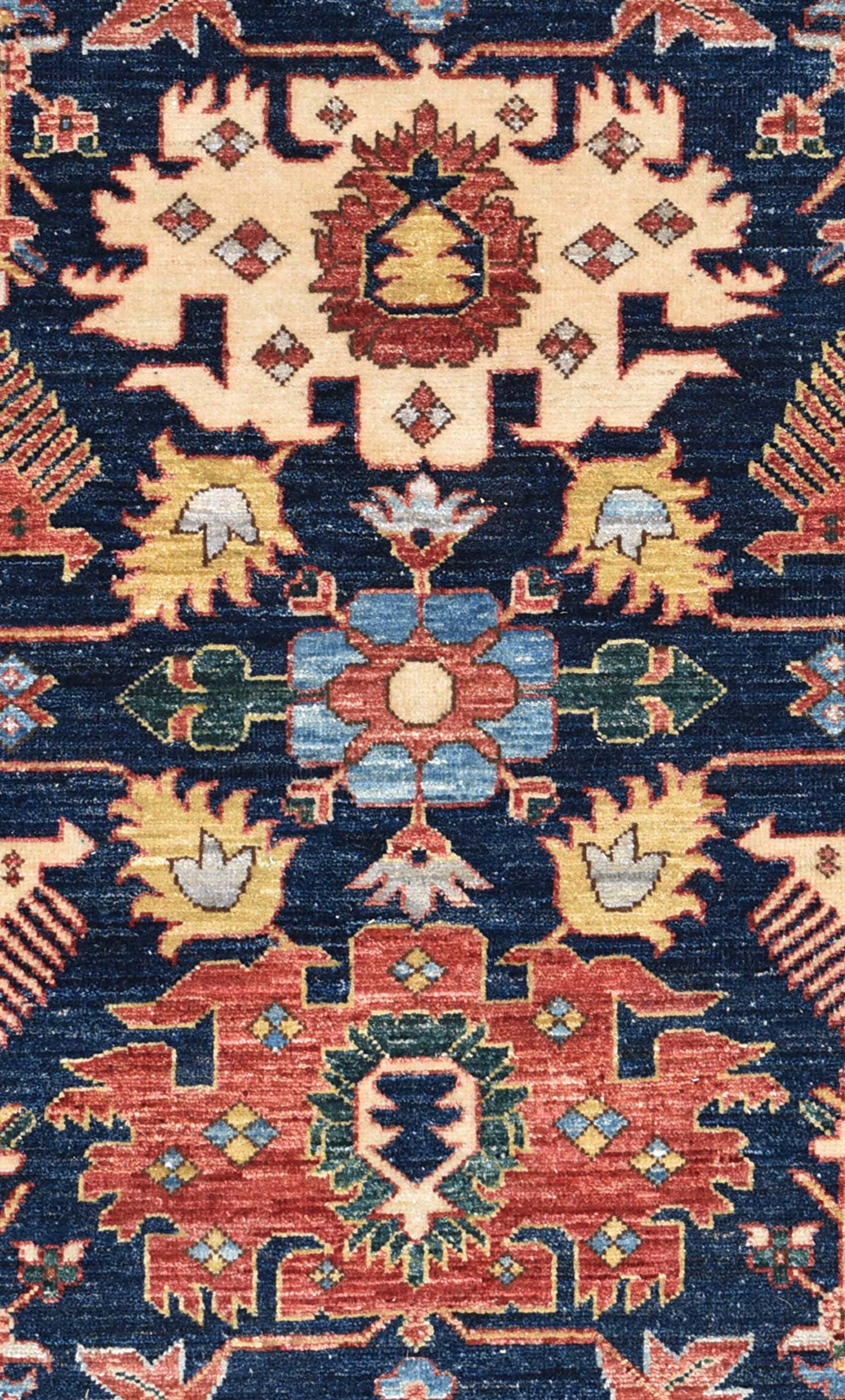 Handwoven Akstafa Tribal Rug J64986 - Authentic Ethnic Home Decor for Living Room, Bedroom & Boho Style Interiors