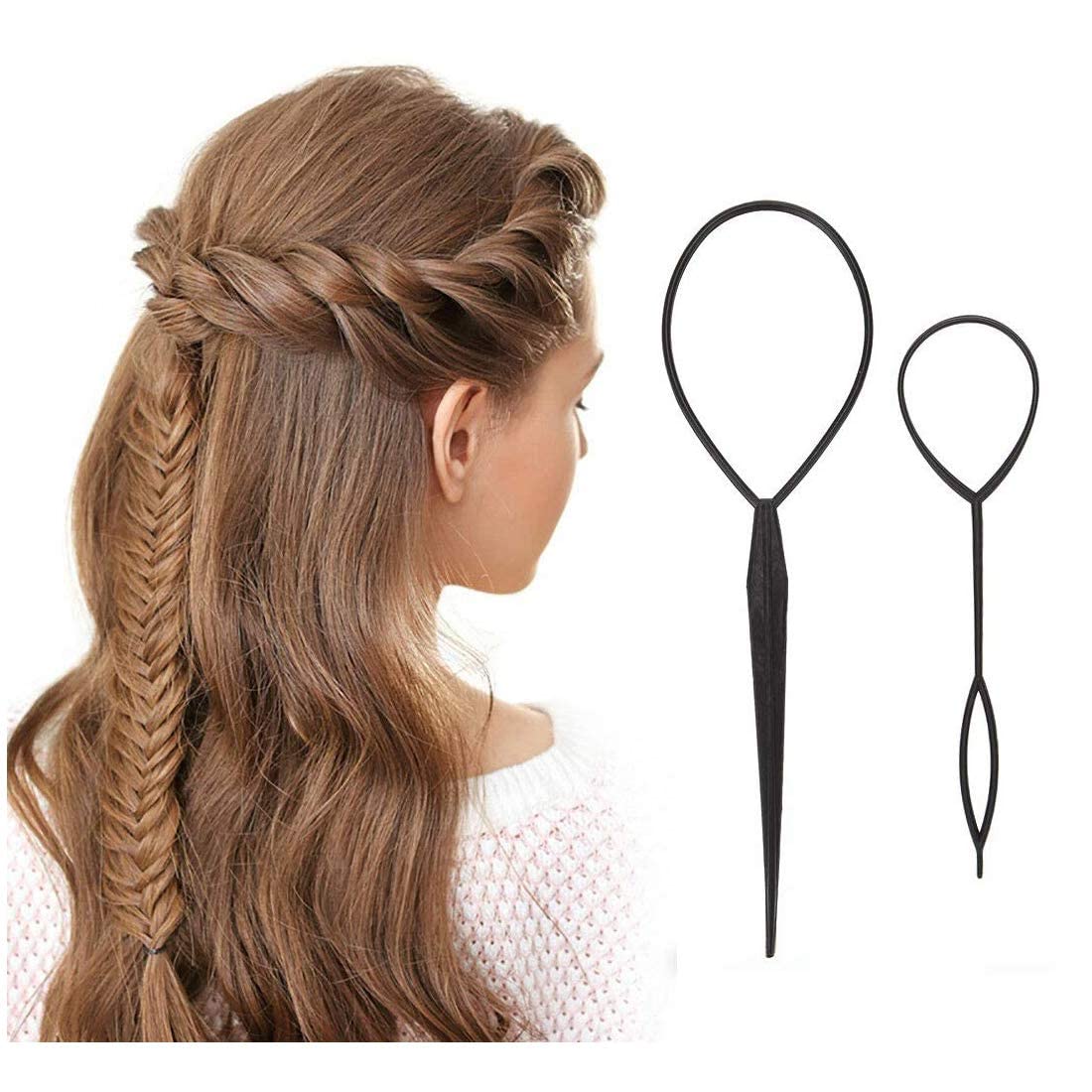 Artificial Hair Gajra for Women - Stylish White Mogra Jasmine Flower Hair Accessories | South Indian Traditional Bun Maker & 5-Piece Braid Extension Set | Perfect for Weddings, Festivals & Cultural Events