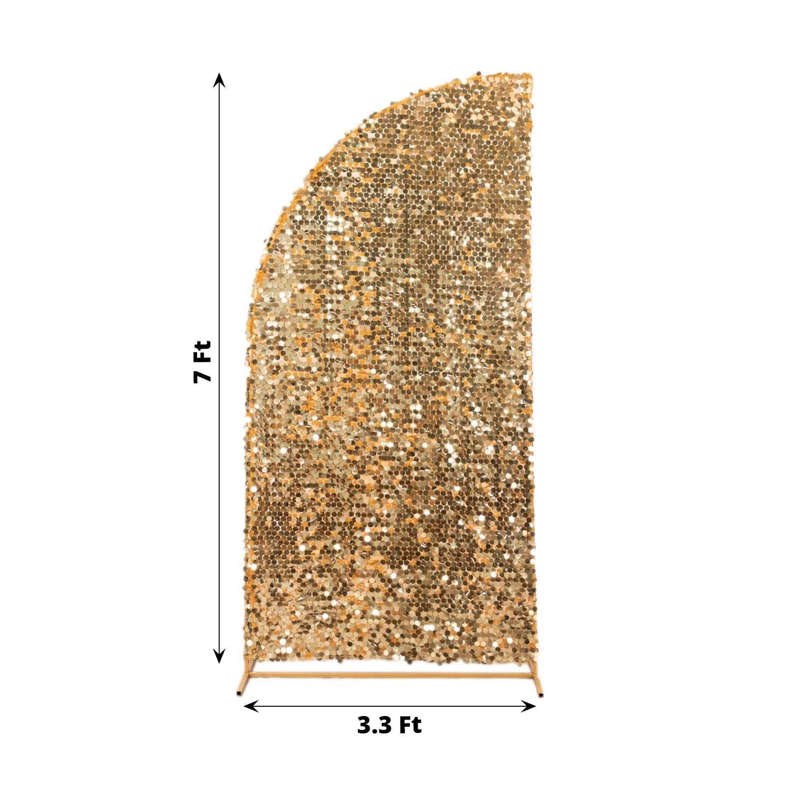 Double Sided Big Payette Sequin Half Moon Wedding Arch Backdrop Stand Cover - Elegant Wedding Decor for Ceremonies, Receptions & Photo Booths