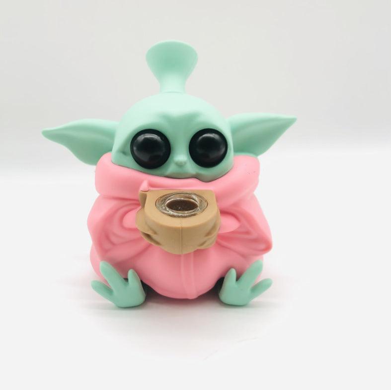 Premium Silicone Yoda Smoking Pipe - Cute Alien Design Hand Pipe for Tobacco & Herbs | Portable, Durable & Easy to Clean | Perfect for Home Use, Travel & Gifts