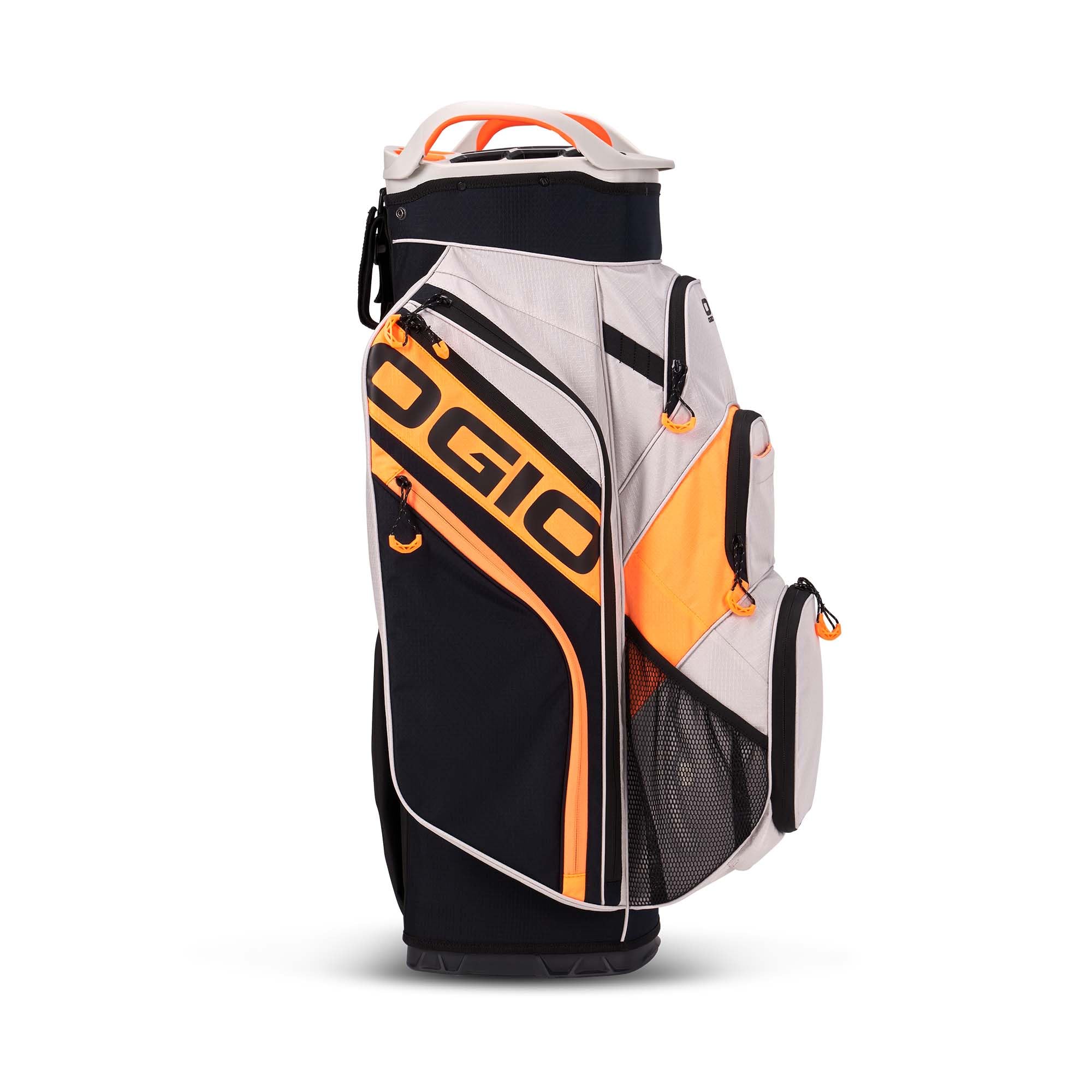 OGIO Golf WOODE Cart Bag 2024 - Lightweight Durable Golf Stand Bag with 14-Way Divider, Cooler Pocket & Rain Hood - Perfect for Golf Carts & Push Carts (Gray)