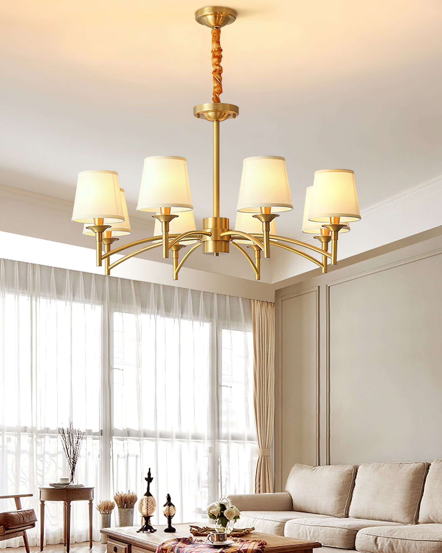 Devona Traditional Crystal Chandelier - Elegant Ceiling Light Fixture for Dining Room, Living Room & Bedroom | Perfect for Home Decor, Wedding & Luxury Interior Design