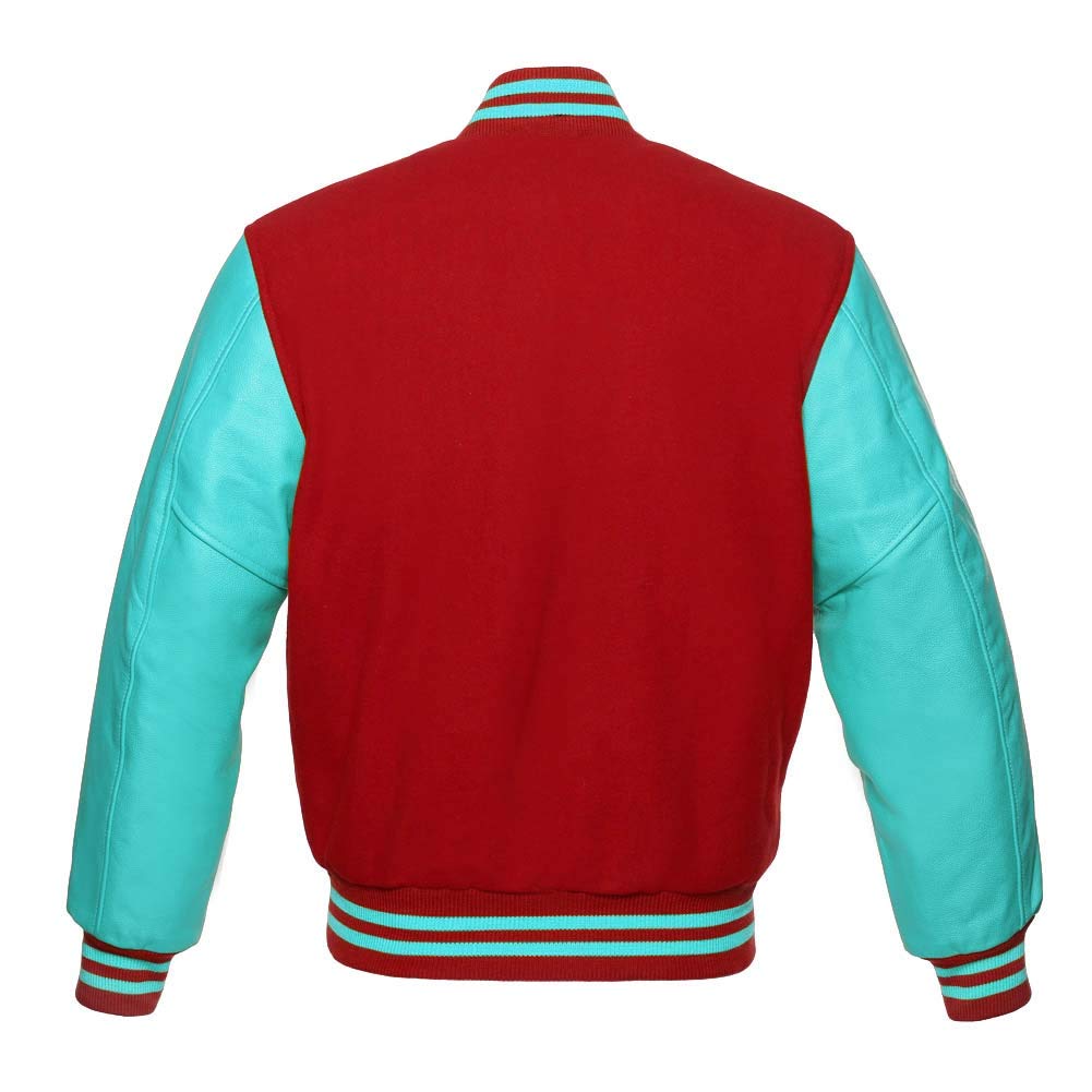 Premium Wool & Genuine Leather Varsity Jacket - Baseball Letterman Bomber Jacket for School & College | Perfect for Sports, Casual Wear & Retro Fashion