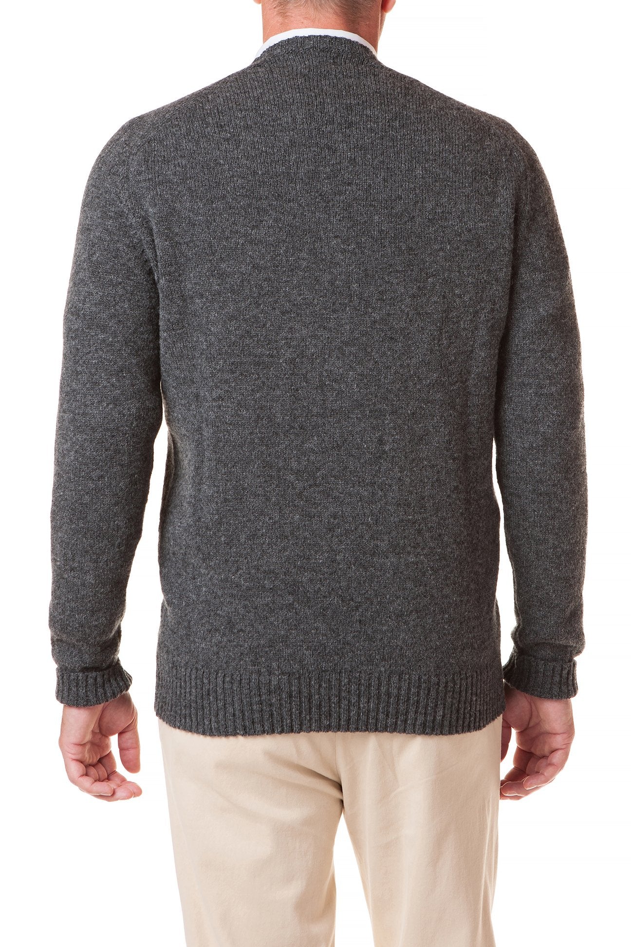 Premium Scottish Shetland Wool Crew Neck Sweater for Men & Women - Soft & Warm Charcoal Gray Pullover - Perfect for Winter, Fall & Casual Office Wear
