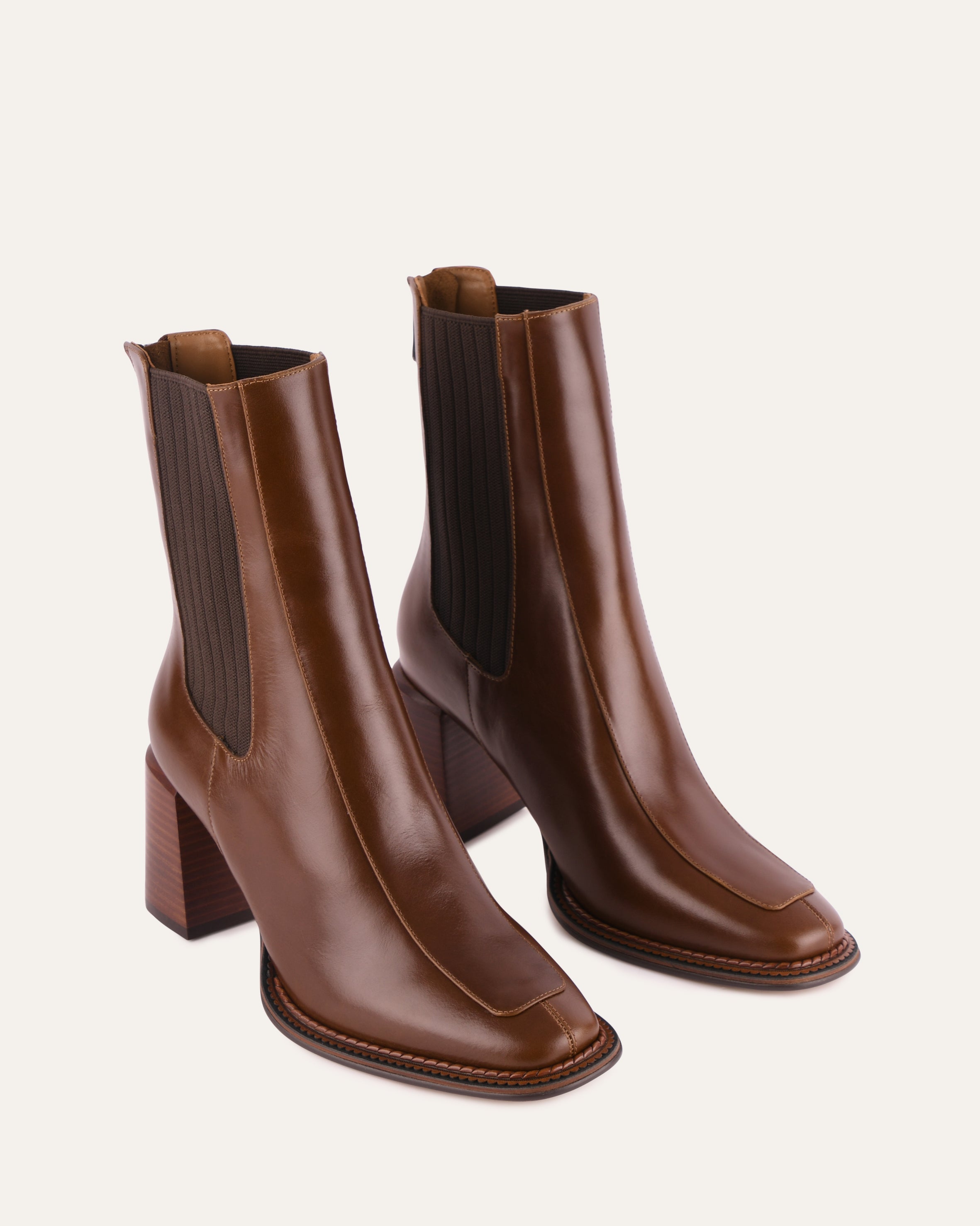 DEVINA Women's Mid Ankle Boots Dark Chocolate Leather - Stylish & Comfortable for Casual Wear, Office & Outdoor Activities