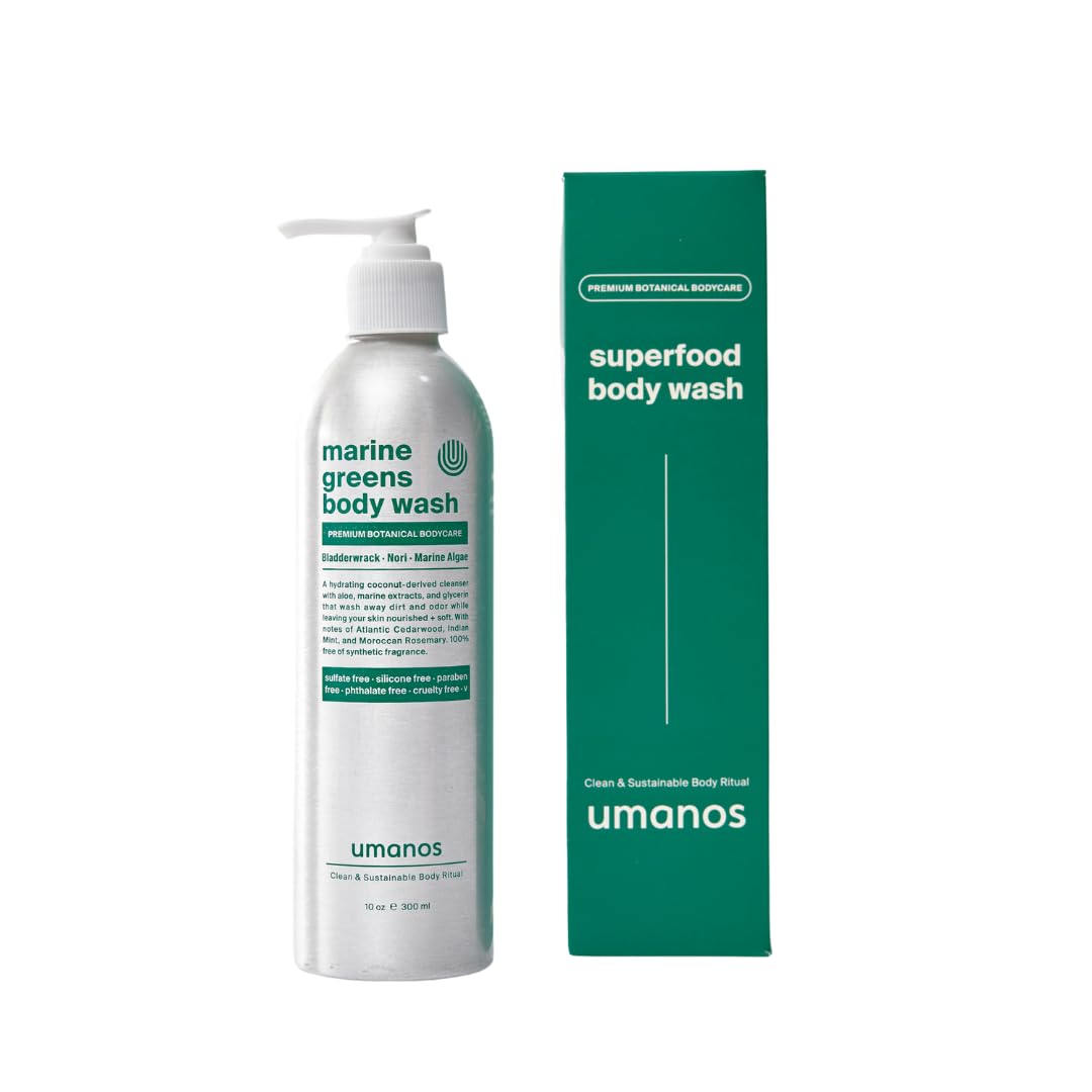 Umanos Superfood Body Wash for Sensitive Skin - Sulfate Free, Plant-Based Nourishing Cleanser with Natural Fragrance (10 oz) | Gentle Daily Shower for Dry & Delicate Skin