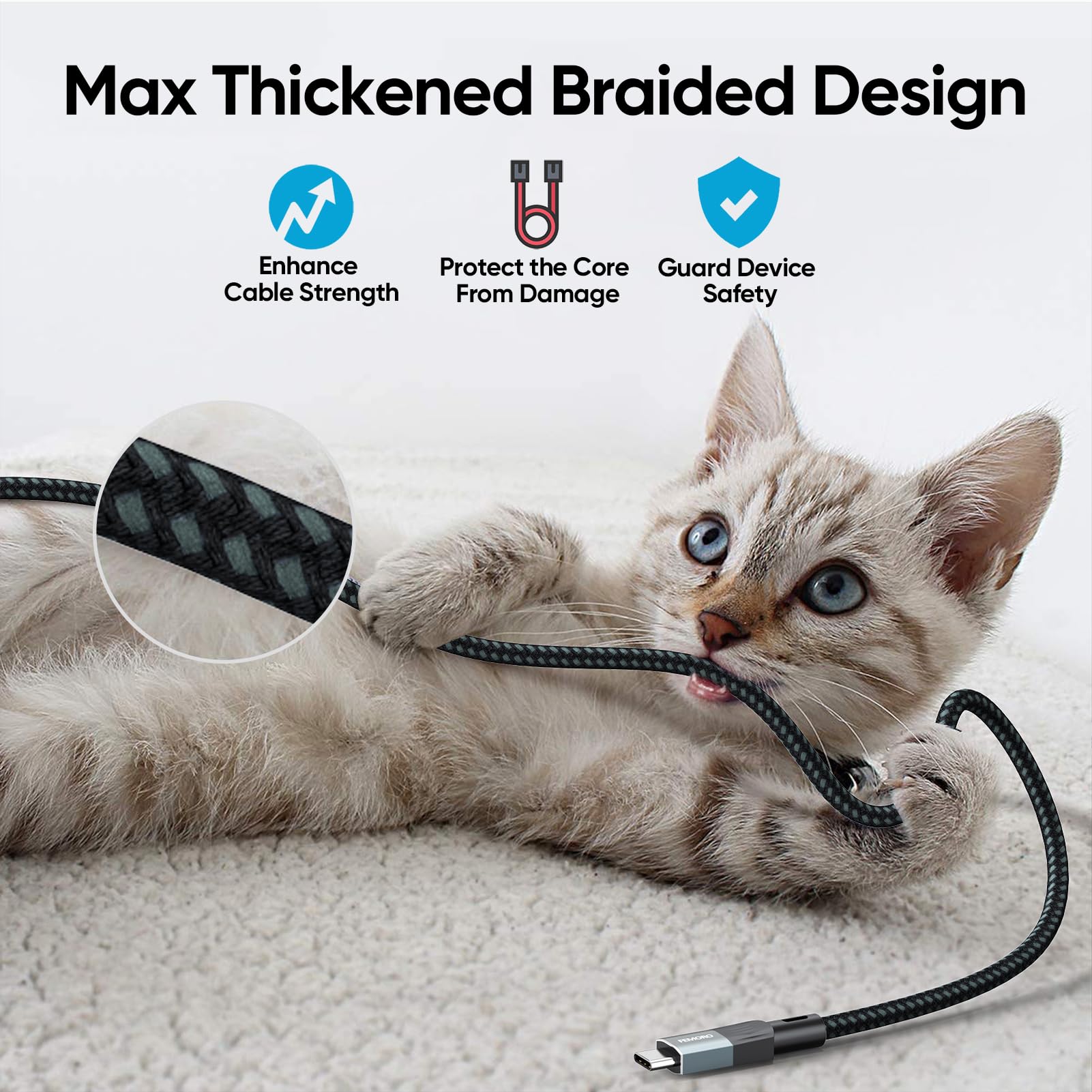 10Ft USB C Extension Cable - 100W Fast Charging, 10Gbps Data Transfer, 4K@60Hz Video - USB-C 3.2 Male to Female Extender for iPhone 16, Galaxy S25/S24, MacBook, Laptop, SSD - Perfect for Home Office, Gaming & Travel Charging