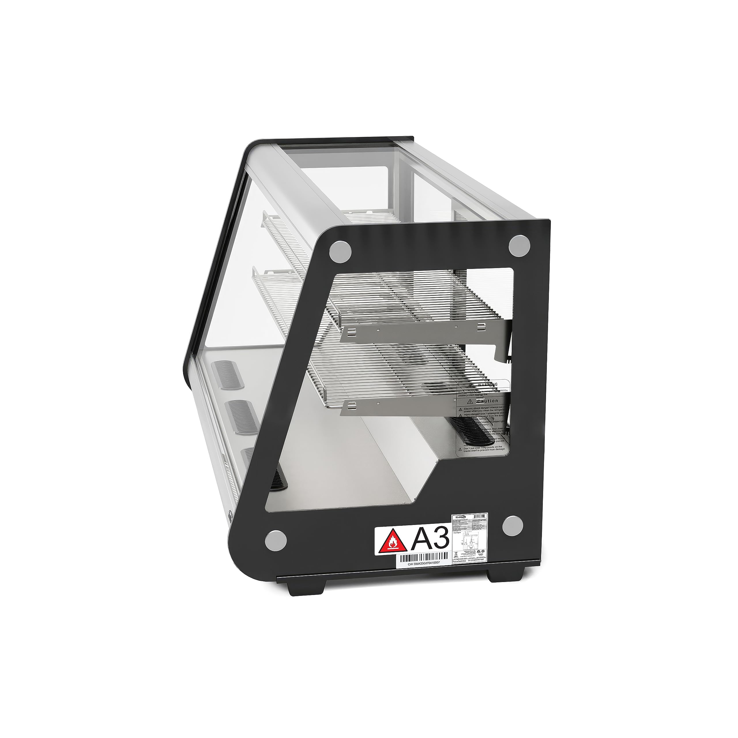 KoolMore 48 Inch Commercial Refrigerated Bakery Display Case with Clear Glass Front, Sliding Rear Doors, LED Lighting - Adjustable Temperature Stainless Steel Pastry Showcase (7 cu.ft CDC-7C-SS) - Perfect for Bakeries, Cafes, and Dessert Shops