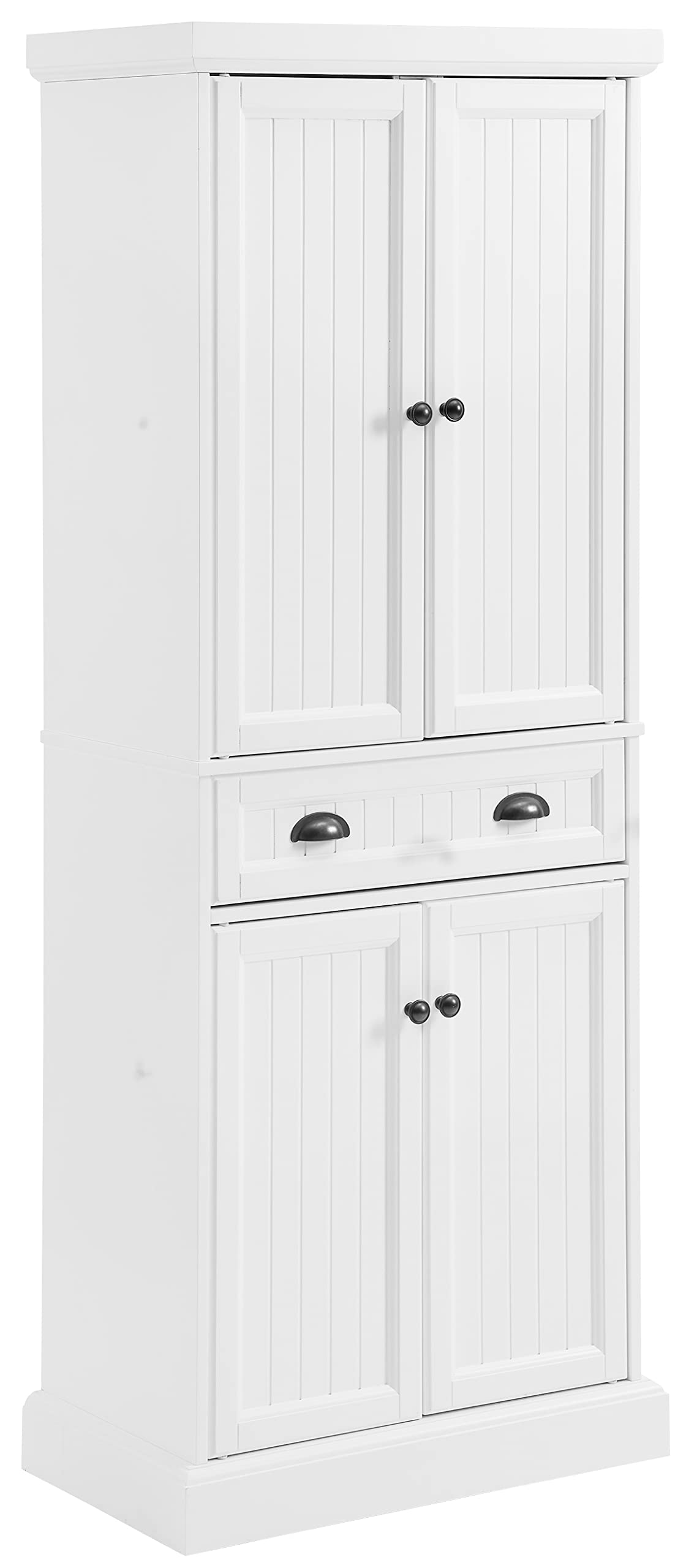Crosley Shoreline Coastal Pantry Storage Cabinet with Adjustable Shelves - White Kitchen, Dining & Laundry Room Organizer for Home Storage Solutions