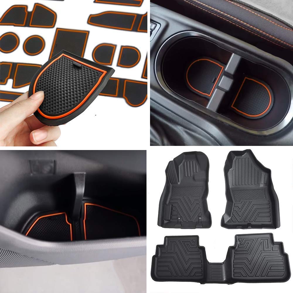 Premium AUOVO Car Floor Mats & Door Cup Holder Liners for Subaru Crosstrek/Impreza 2018-2023 - All-Weather Protection & Custom Fit Accessories - Perfect for Daily Commute, Road Trips & Outdoor Adventures