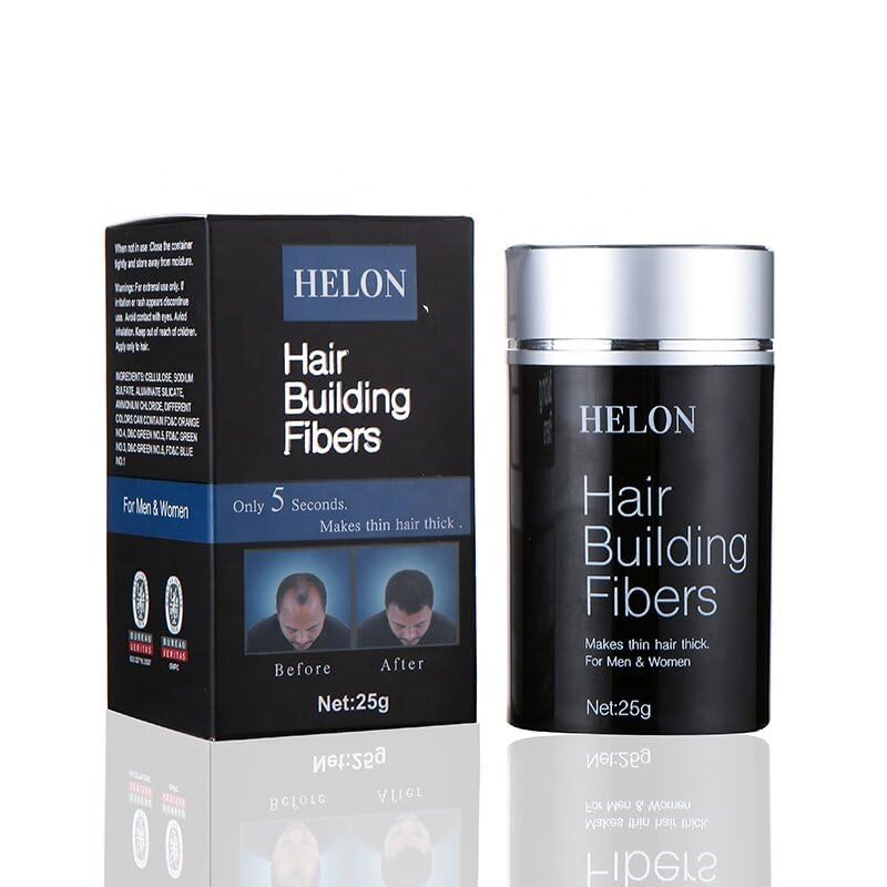 SKINPLUS Hair Fiber for Men - Black Hair Building Powder & Thickening Fibers for Instant Volume & Coverage | Perfect for Thinning Hair & Bald Spots | Styling Wand Included for Easy Application at Home or On-the-Go