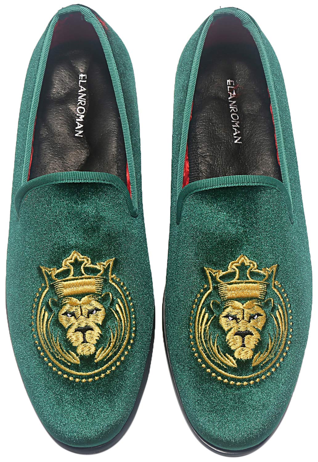 ELANROMAN Men's Velvet Loafers - Fashion Embroidered Slip-On Dress Shoes for Wedding, Prom, Party & Formal Occasions - Comfortable & Stylish Casual Wear