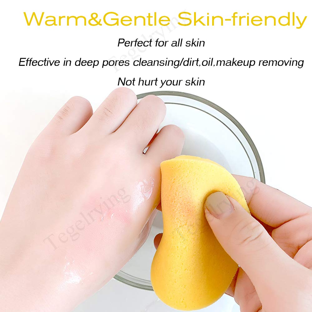 60 Pcs Compressed Facial Sponges - Professional Makeup Remover & Exfoliating PVA Sponge Pads for Women (Yellow & Pink) | Gentle Face Cleansing, Spa & Skincare Routine