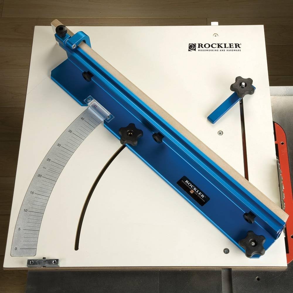 Rockler Precision Crosscut Sled for Table Saw with Large Protractor & Adjustable 90° Stop - 1/20 Graduations for Accurate Woodworking - Perfect for Cabinet Making, Furniture Building, and DIY Projects