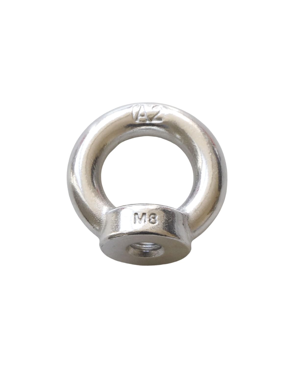 304 Stainless Steel M8 Eye Nuts - Heavy Duty Hardware for Home Repair, Construction & Marine Use - Corrosion Resistant Lifting Hooks (Pack of 2) - Perfect for Hanging Plants, Securing Cargo & DIY Projects