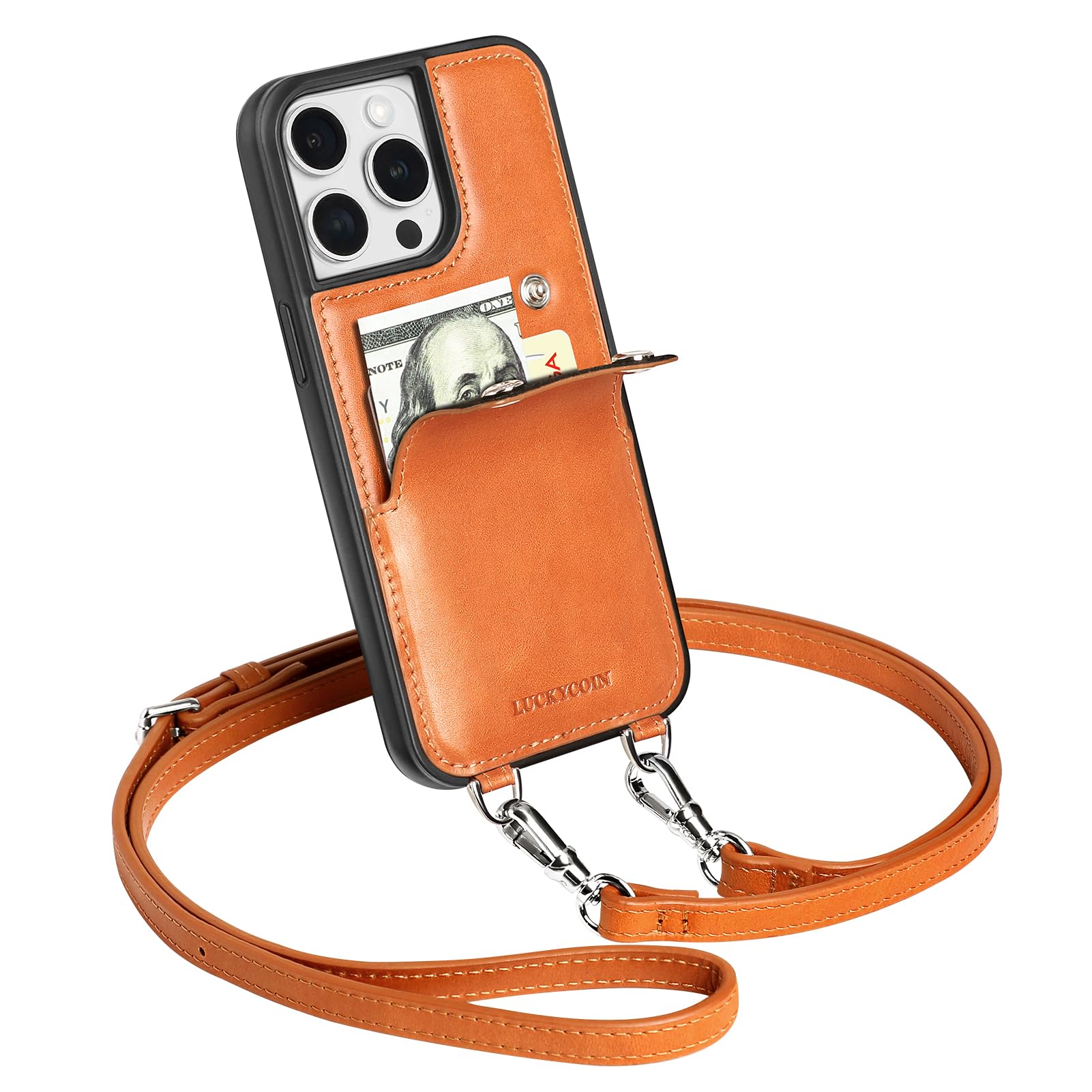 Premium Leather Wallet Phone Case for iPhone 15 Pro Max (6.7