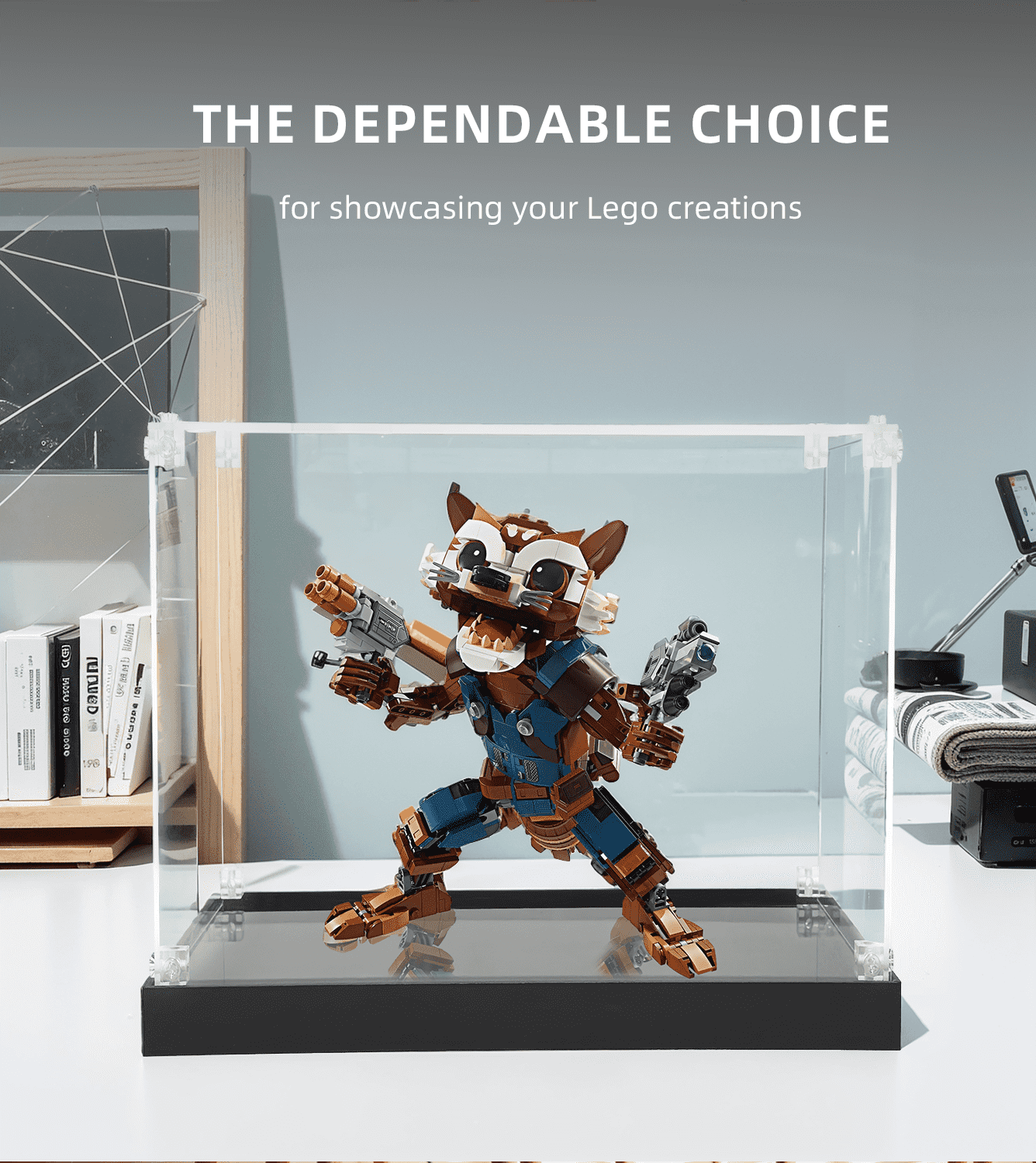 LEGO Rocket & Baby Groot 76282 Display Case - Premium Acrylic Showcase for Collectible Building Sets - Perfect for Home Decor, Office Display & Gift Presentation
