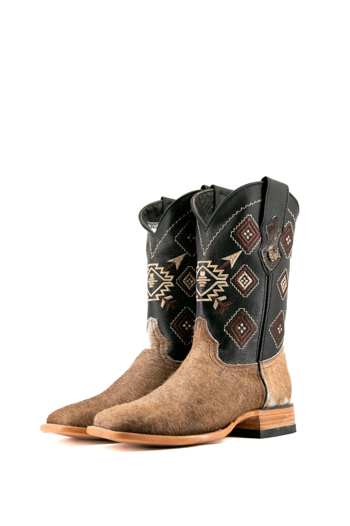 Men's Genuine Cowhide Square Toe Cowboy Boots - Size 7.5 Western Boots for Men - Durable & Comfortable Riding Boots for Country, Rodeo & Casual Wear