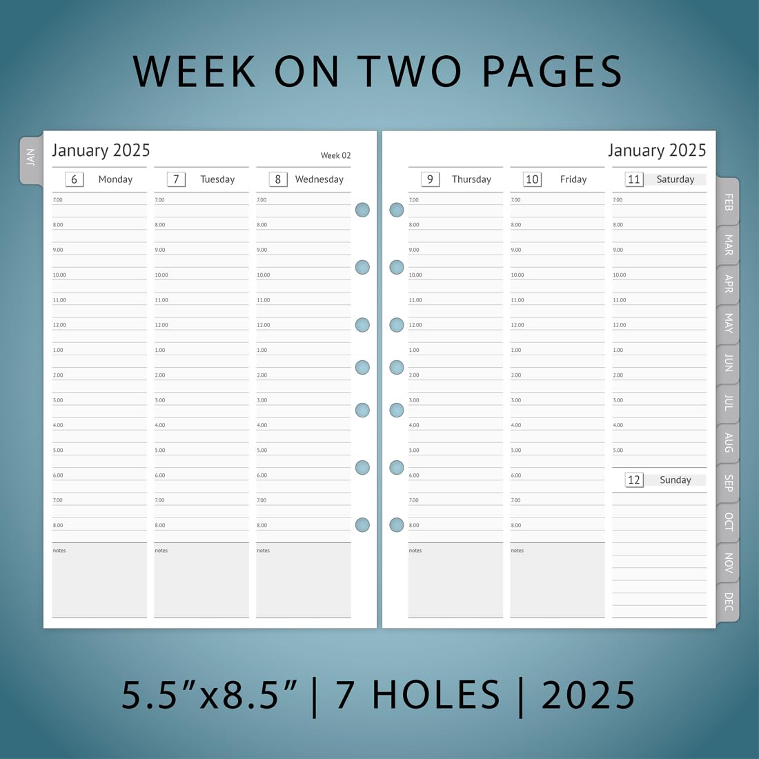 2025 Planner Refills for 3-Ring Mini Binder - Weekly & Monthly Appointment Book Inserts with Tabs, 7-Hole Punched (Classic/Size 4) | Perfect for Organizing Schedules, Meetings, and Personal Tasks at Home or Office