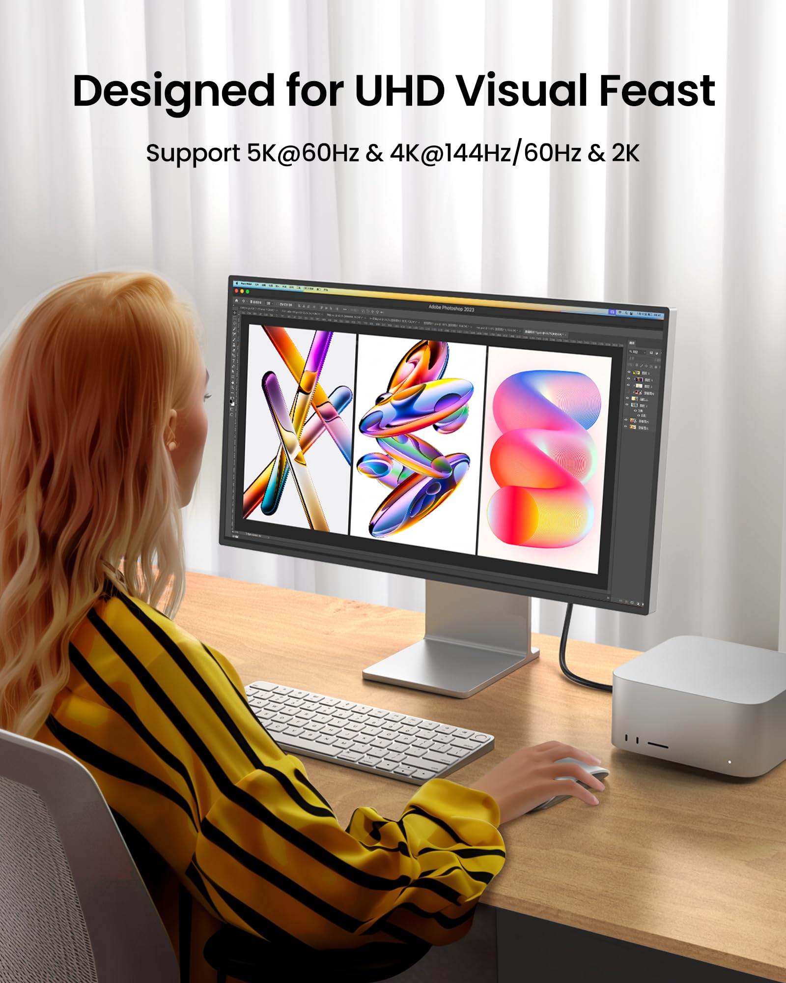 Silkland USB C to USB C Cable 4K@144Hz 8K@30Hz 20Gbps High Speed Data Transfer 240W PD Fast Charging - Compatible with MacBook Pro iPad iPhone 16 - Perfect for Gaming Monitors 4K Displays and Workstations (4FT)