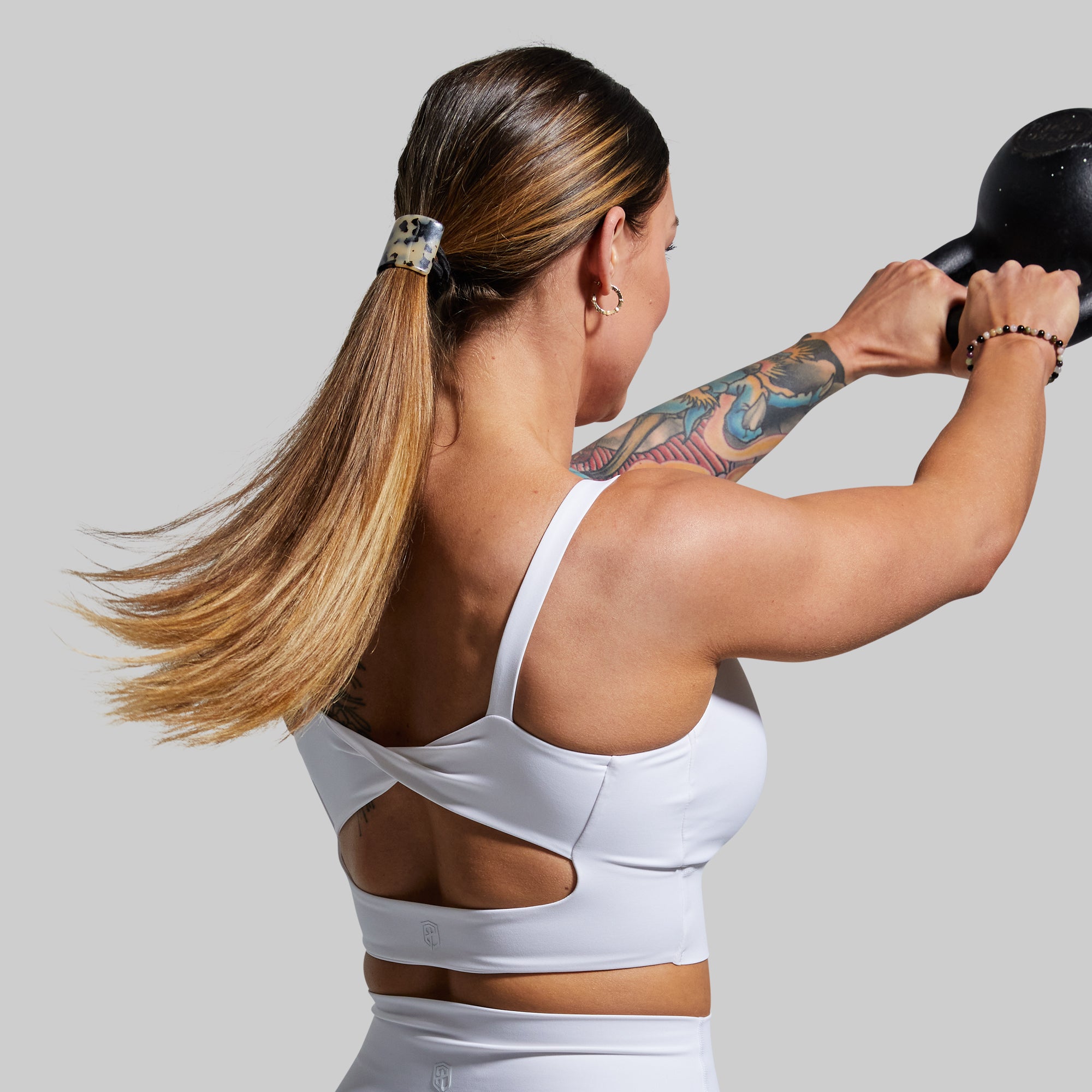 Best Comfortable Sports Bra for Women - High Support Workout Bra (White) - Perfect for Running, Yoga, Gym & Active Lifestyle