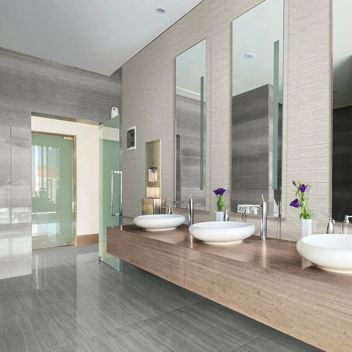 3 x 12 Inch Marble Look Glossy Ceramic Wall Tile - Premium Glazed Porcelain Subway Tile for Kitchen Backsplash, Bathroom, and Shower Walls (Set of 10) - Waterproof & Easy to Clean for Modern Home Decor
