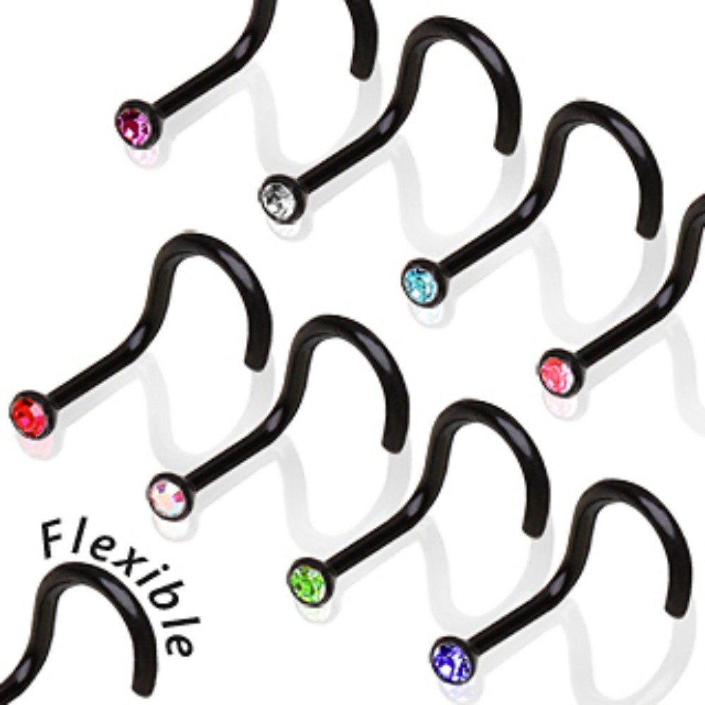 WildKlass Black PVD Nose Screw with Ball - 18G Surgical Steel Nose Ring Piercing Jewelry for Women & Men - Perfect for Everyday Wear, Parties & Alternative Fashion