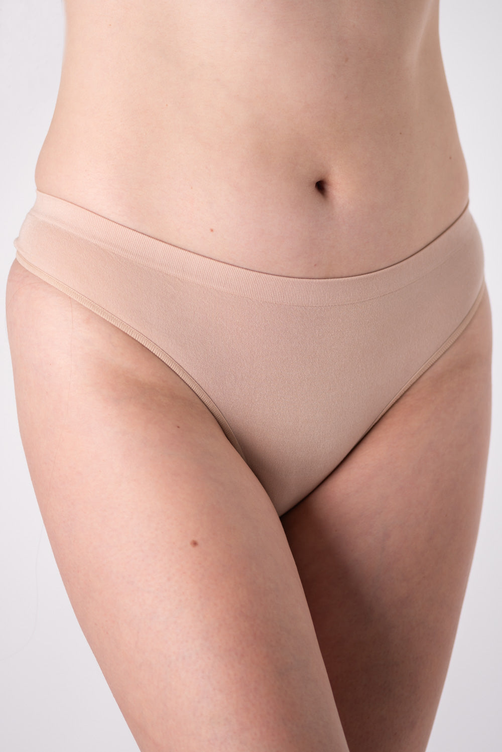 2 Pack Bamboo Thong Underwear for Women - Soft Breathable Comfortable Beige Panties - Perfect for Yoga, Travel & Everyday Wear
